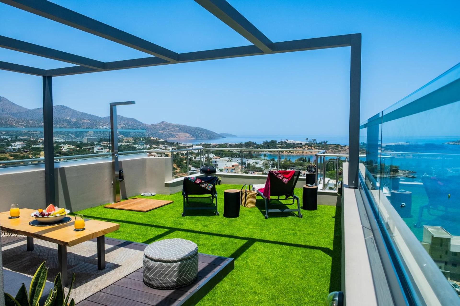 Thea Panoramic Sea View Apartment Agios Nikolaos  Luaran gambar