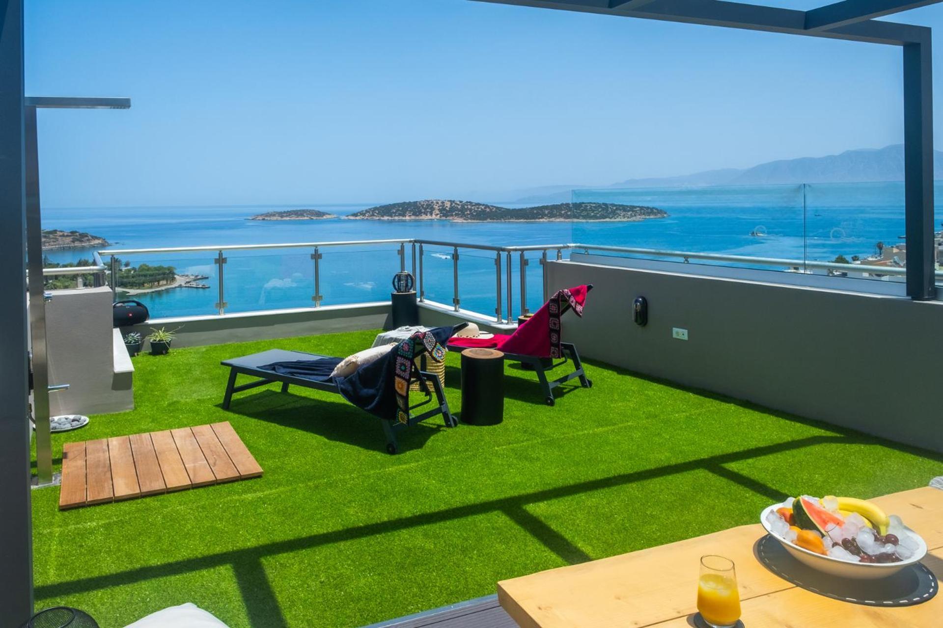 Thea Panoramic Sea View Apartment Agios Nikolaos  Luaran gambar