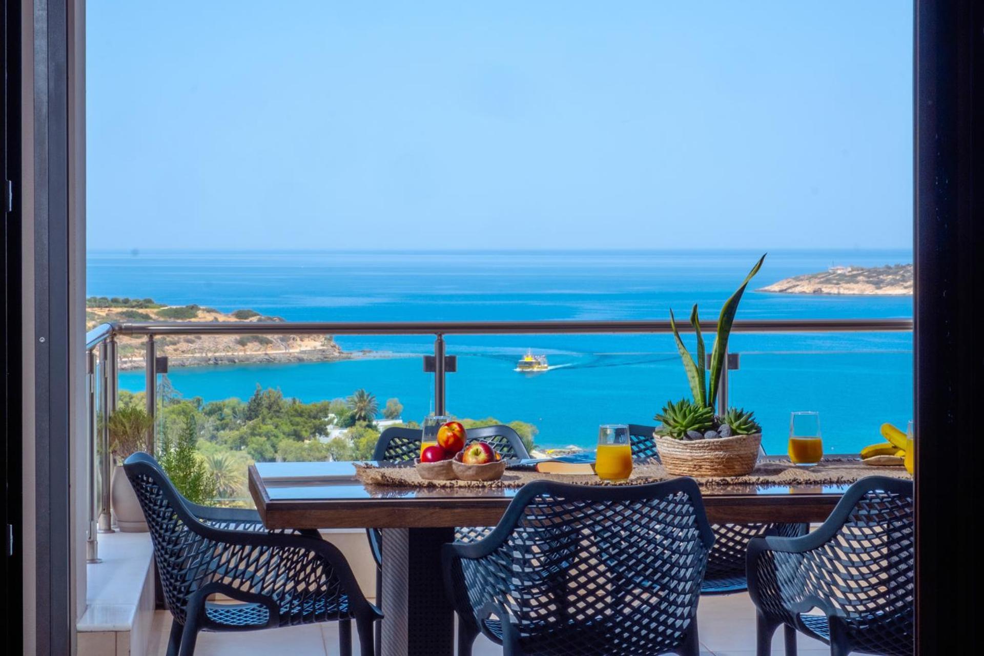 Thea Panoramic Sea View Apartment Agios Nikolaos  Luaran gambar